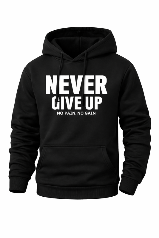 NEVER GIVE UP Férfi hosszú ujjú hoodie
