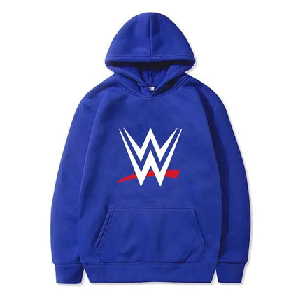 WWE logós kapucnis pulóver – uniszex, laza fazon, hosszú ujjú