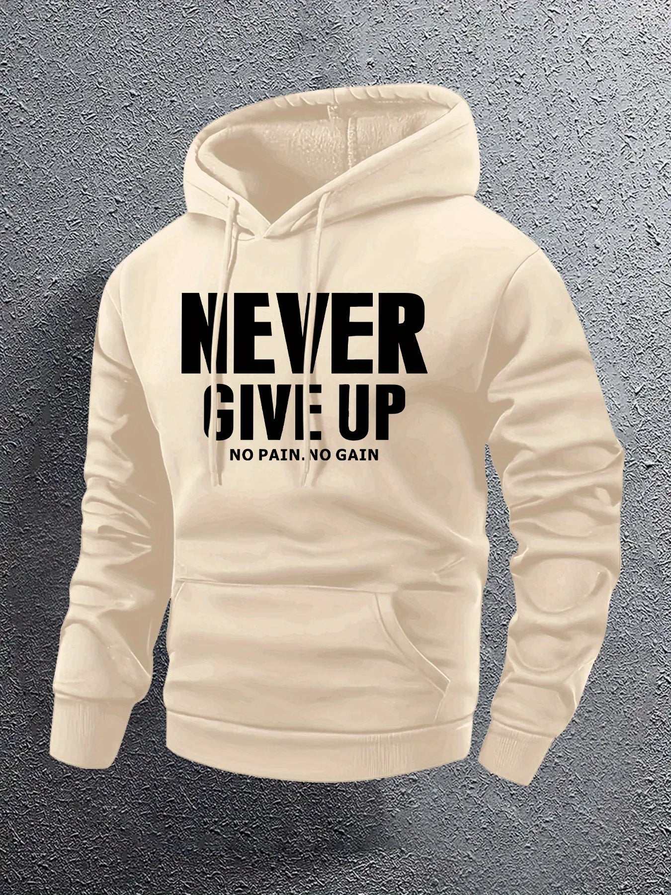 NEVER GIVE UP Férfi hosszú ujjú hoodie