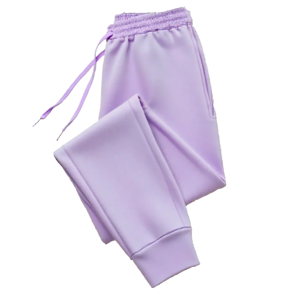 Női fleece melegítőnadrág – egyszínű, kényelmes jogger fazon